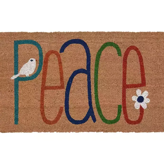 Clearance Kirklands Home Colorful Peace Doormat Multi