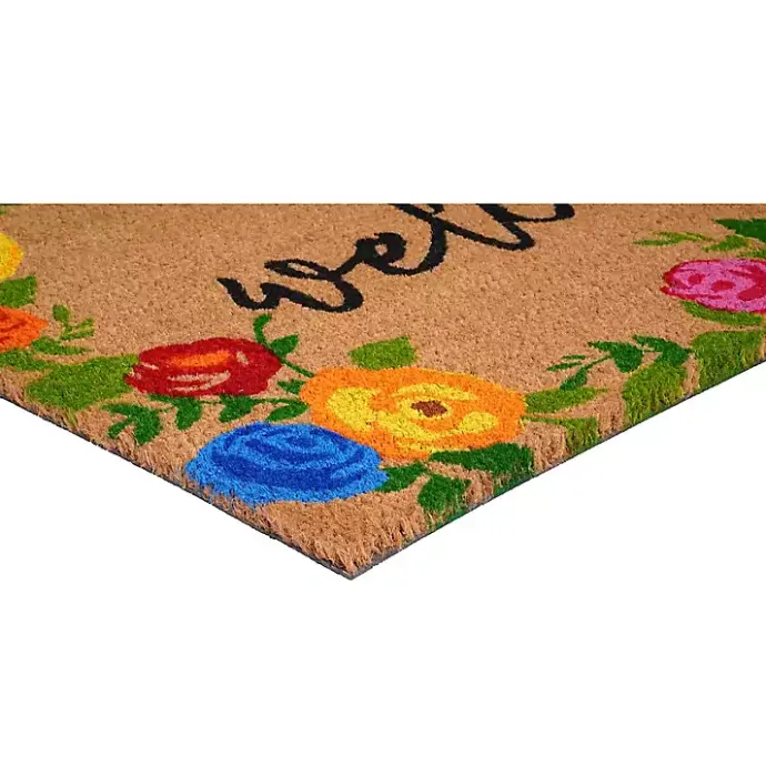 Clearance Kirklands Home Colorful Welcome Roses Doormat Multi