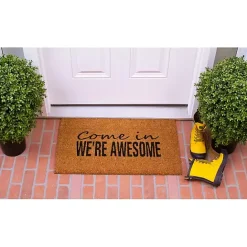 Outlet Kirklands Home Come In We're Awesome Coir Doormat