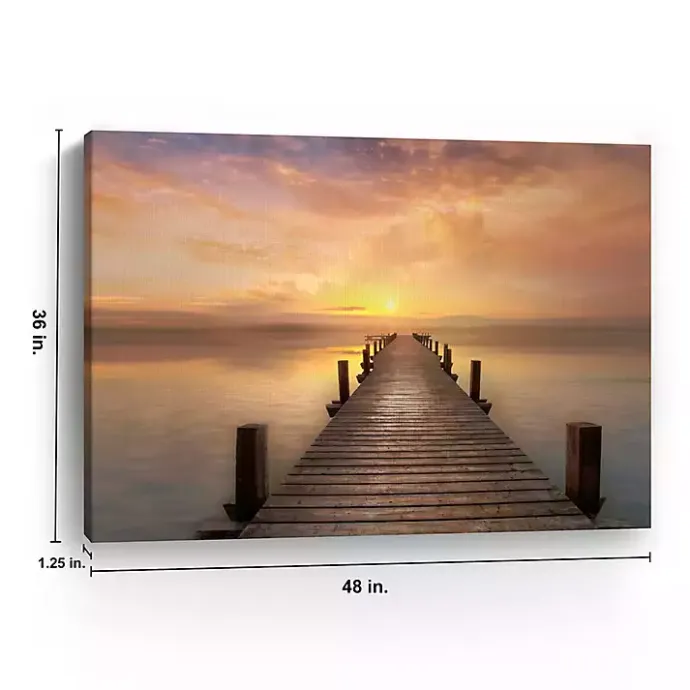 New Kirklands Home Comfort Bay Sunset Canvas Art Print, 48x36 in.