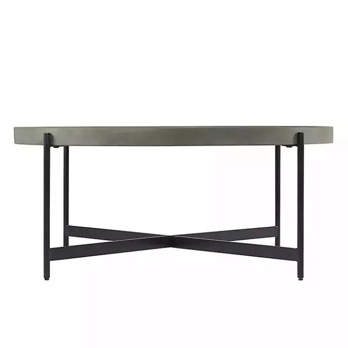 Hot Kirklands Home Concrete Round Tray Top Coffee Table