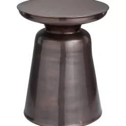 Sale Kirklands Home Copper Metal Accent Table with Bell Shaped Base Brown