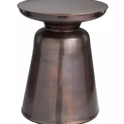 Sale Kirklands Home Copper Metal Accent Table with Bell Shaped Base Brown