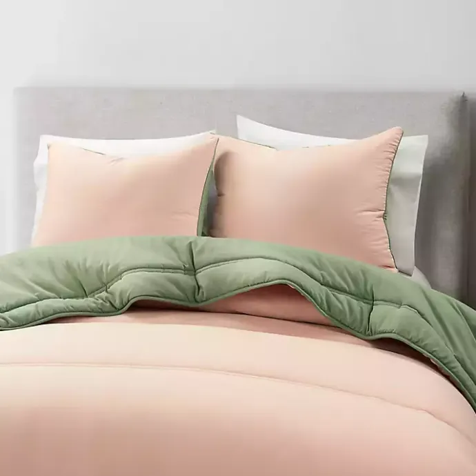 Kirklands Home Coral & Sage Reversible 3-pc. Queen Comforter Set