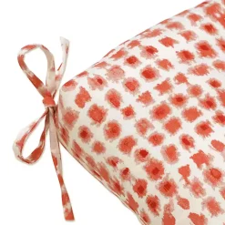 Clearance Kirklands Home Coral Checkered Outdoor Bench Cushion