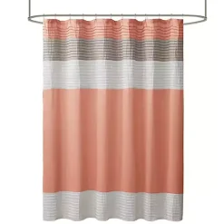 Kirklands Home Coral Colorblock Silky Shower Curtain Pink