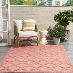 Kirklands Home Coral Trellis Indoor/Outdoor Area Rug, 6x9 Pink