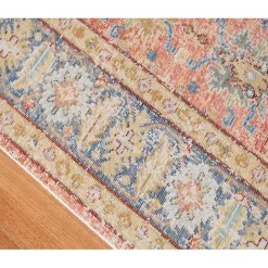 Clearance Kirklands Home Coral Vintage Border Runner, 2x8