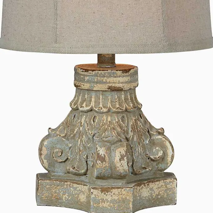 New Kirklands Home Corinthian Column Table Lamps, Set of 2 Ivory