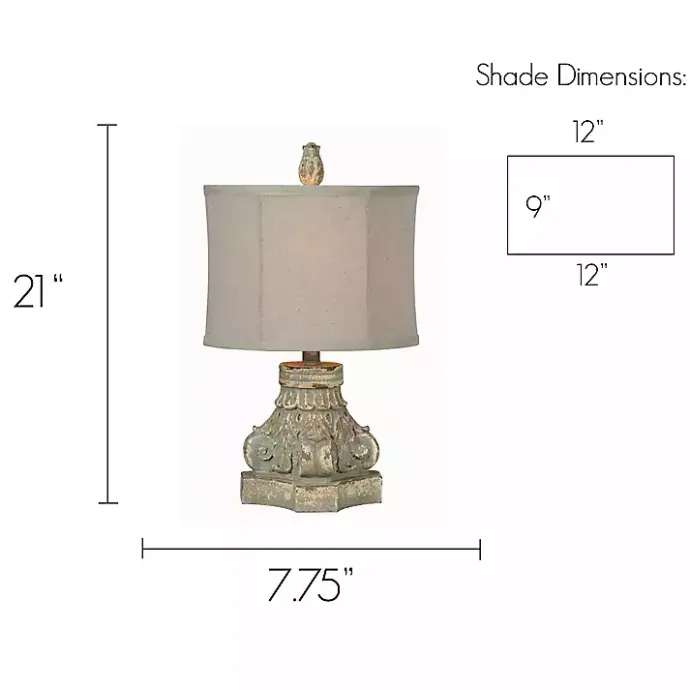 New Kirklands Home Corinthian Column Table Lamps, Set of 2 Ivory