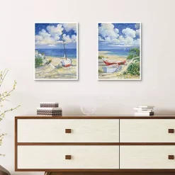 Discount Kirklands Home Costa Del Sol Framed Canvas Art Prints, Set of 2