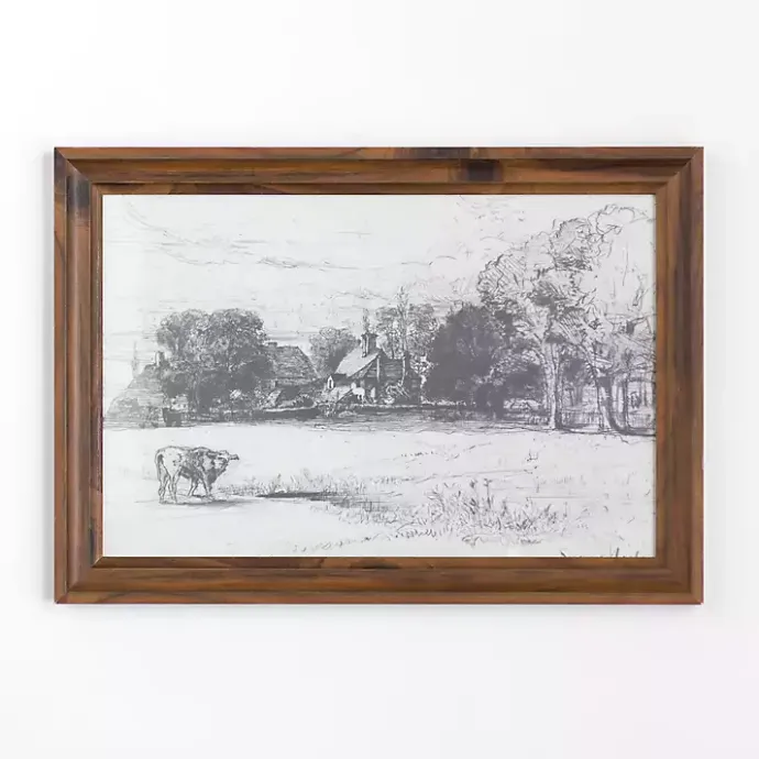 Hot Kirklands Home Cottage Behind Horsley House Framed Art Print