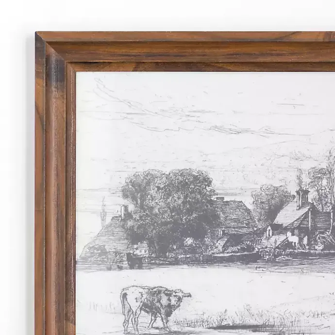 Hot Kirklands Home Cottage Behind Horsley House Framed Art Print