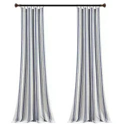 Kirklands Home Cotton Candy Farmhouse Curtain Panel Set, 95 in. Blue