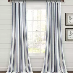 Kirklands Home Cotton Candy Farmhouse Curtain Panel Set, 95 in. Blue
