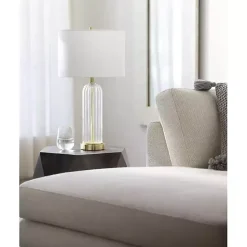 Kirklands Home Crassula Clear Glass Table Lamp White