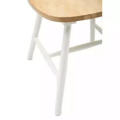 Kirklands Home Cream & Natural Wooden Dining Chairs, Set of 2 White