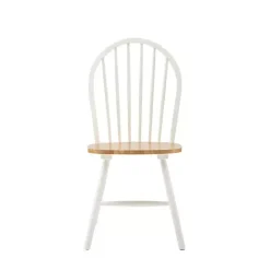 Kirklands Home Cream & Natural Wooden Dining Chairs, Set of 2 White