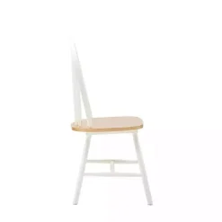 Kirklands Home Cream & Natural Wooden Dining Chairs, Set of 2 White