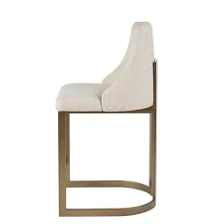 Clearance Kirklands Home Cream and Gold Counter Stool White