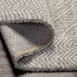 Sale Kirklands Home Cream and Gray Zig Zag Area Rug, 5x7