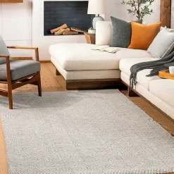 Sale Kirklands Home Cream and Gray Zig Zag Area Rug, 5x7