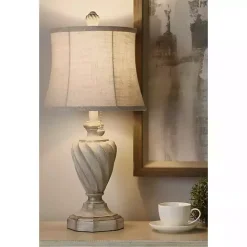 Clearance Kirklands Home Cream and Off-White Table Lamp Ivory