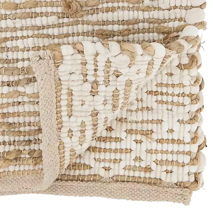 Kirklands Home Cream and Tan Woven Diamond Table Runner