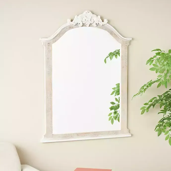 Best Kirklands Home Cream Arched Rectangle Scroll Wall Mirror