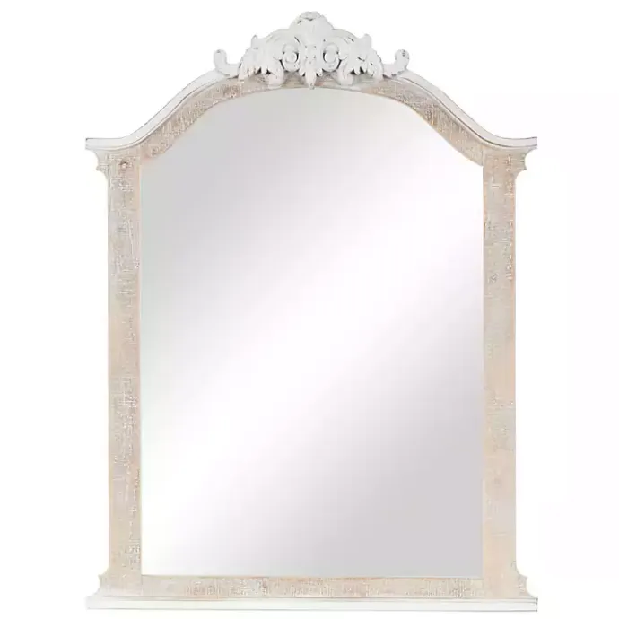 Best Kirklands Home Cream Arched Rectangle Scroll Wall Mirror