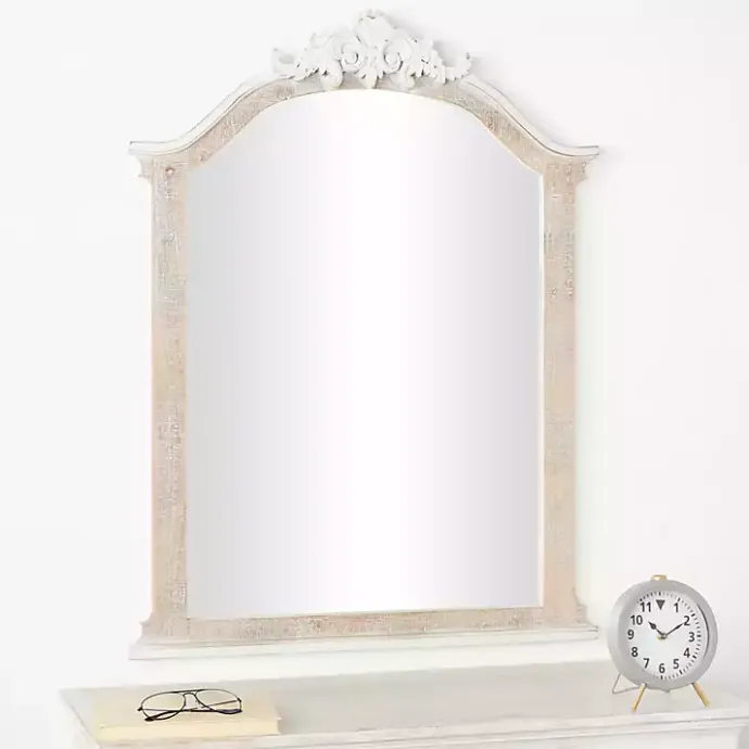 Best Kirklands Home Cream Arched Rectangle Scroll Wall Mirror