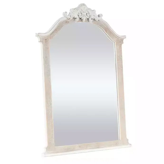 Best Kirklands Home Cream Arched Rectangle Scroll Wall Mirror