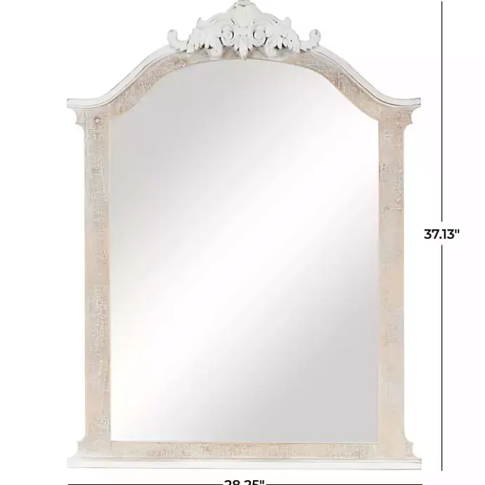 Best Kirklands Home Cream Arched Rectangle Scroll Wall Mirror