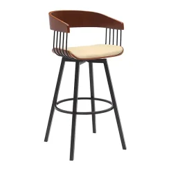 Hot Kirklands Home Cream Athena Swivel Bar Stool Ivory