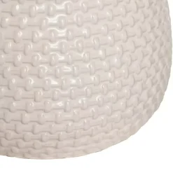 Kirklands Home Cream Basketweave Ceramic Table Lamp White