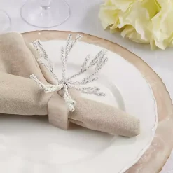 Online Kirklands Home Cream Beaded Coral Napkin Rings, Set of 4 Ivory