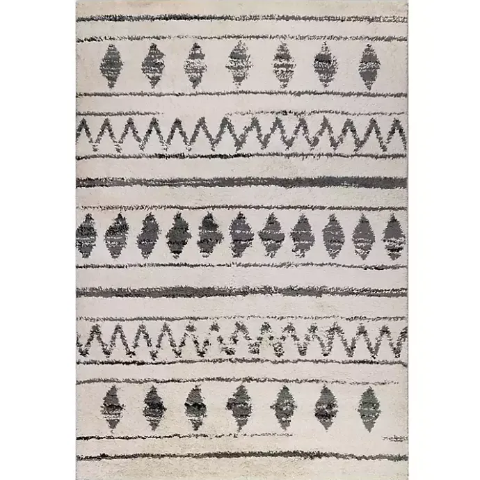 Outlet Kirklands Home Cream Boho Striped Area Rug, 5x8 Ivory