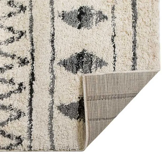 Outlet Kirklands Home Cream Boho Striped Area Rug, 5x8 Ivory