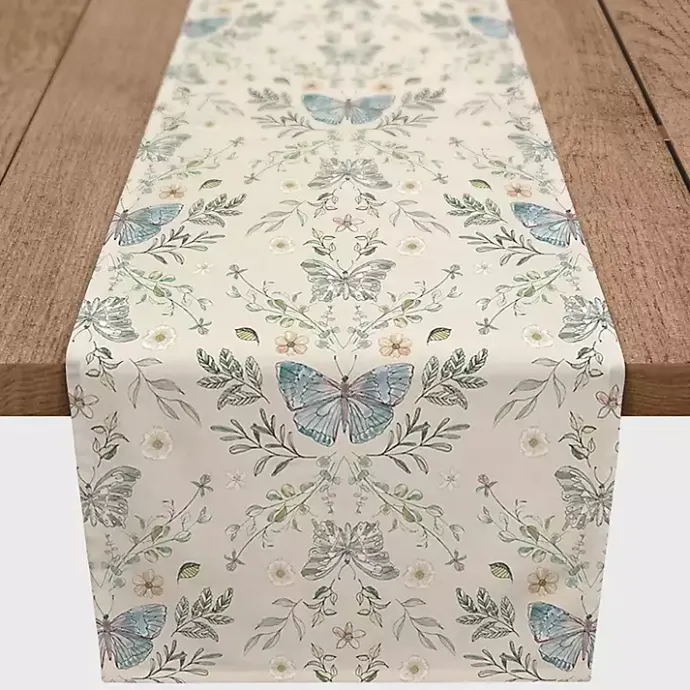 Clearance Kirklands Home Cream Botanical Butterfly Table Runner, 72 in. Ivory