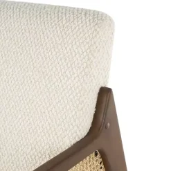 Sale Kirklands Home Cream Boucle & Rattan Accent Chair White