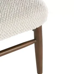 Online Kirklands Home Cream Boucle & Rounded Rattan Back Accent Chair White