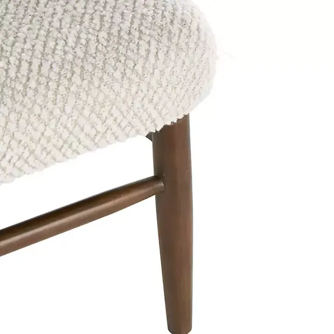 Online Kirklands Home Cream Boucle & Rounded Rattan Back Accent Chair White