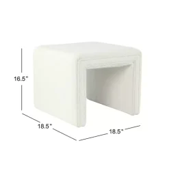 Outlet Kirklands Home Cream Boucle Arch Ottoman White