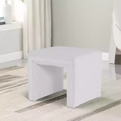 Outlet Kirklands Home Cream Boucle Arch Ottoman White