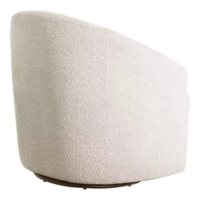 Sale Kirklands Home Cream Boucle Barrel Swivel Accent Chair White