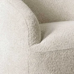 Sale Kirklands Home Cream Boucle Barrel Swivel Accent Chair White