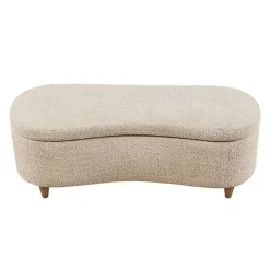 Kirklands Home Cream Boucle Flip-Top Storage Bench White