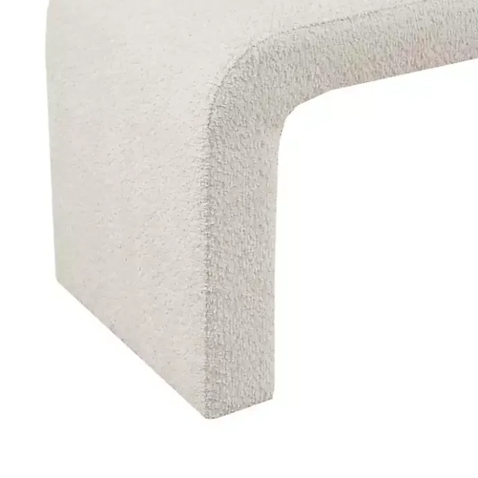 New Kirklands Home Cream Boucle Waterfall Bench White