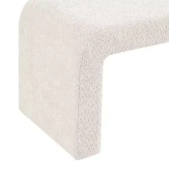 New Kirklands Home Cream Boucle Waterfall Bench, 52 in. White