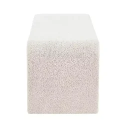New Kirklands Home Cream Boucle Waterfall Bench, 52 in. White